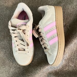 Adidas Women's Campus Sneakers - Pink and Tan